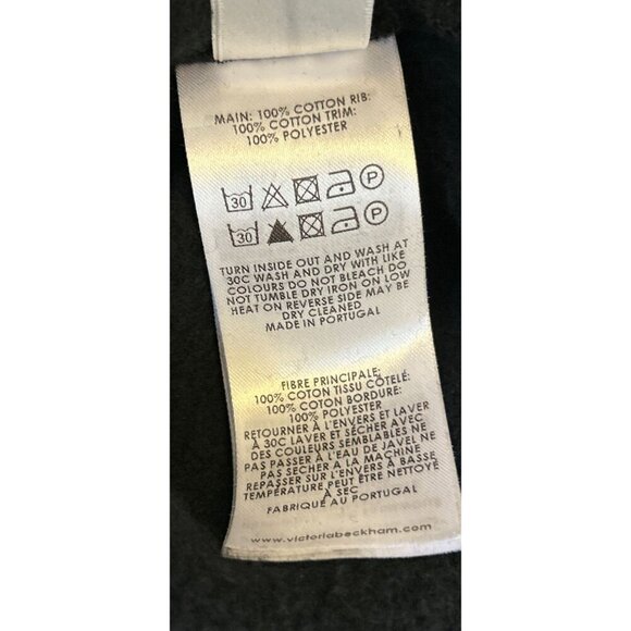 Victoria Beckham black oversized cotton sweatshirt white under arm print - Picture 10 of 13